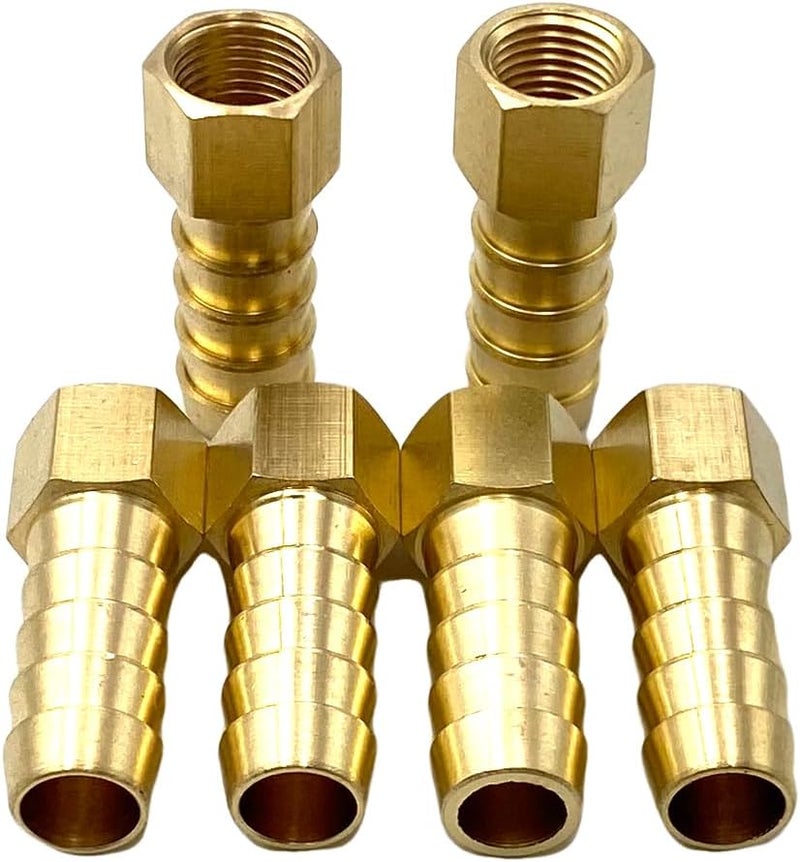 Bumugufu 6 Pcs Brass Barbed Fittings, 1/8" NPT Female x 3/8" Hose ID Barb Fitting Adapter Connectors for Compressor, Fuel, Oil, Gas - Image 3